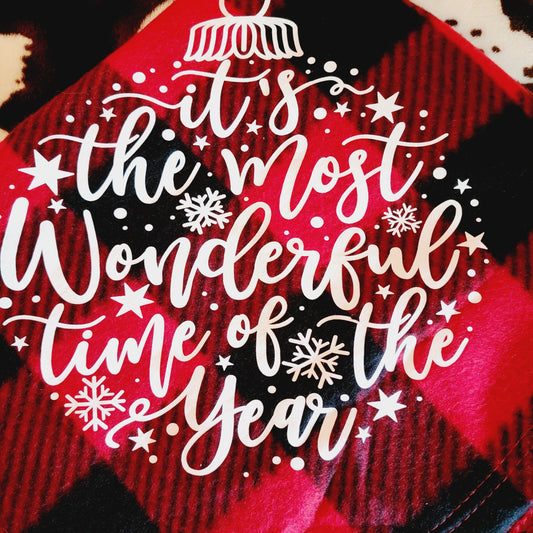 Winter Wonderland Christmas Buffalo Plaid Throw Blanket