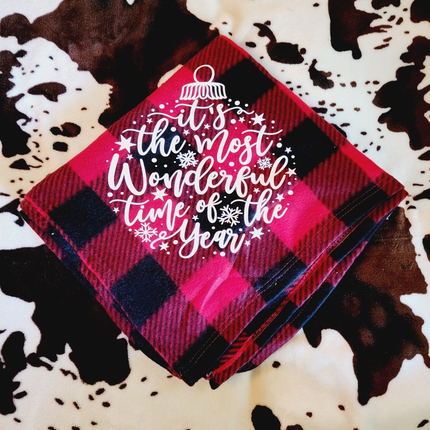 Winter Wonderland Christmas Buffalo Plaid Throw Blanket