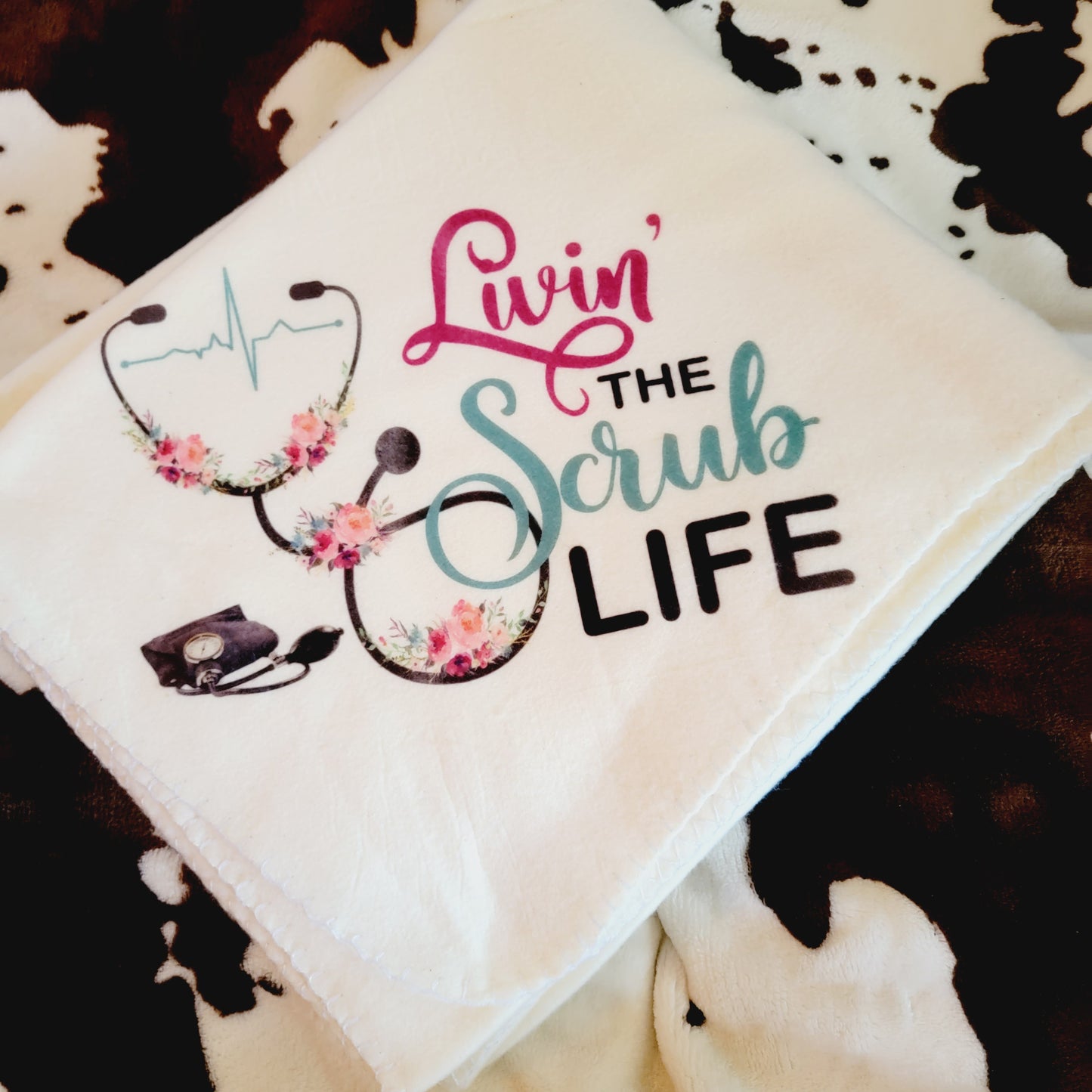 Livin The Scrub Life Fleece Throw Blanket