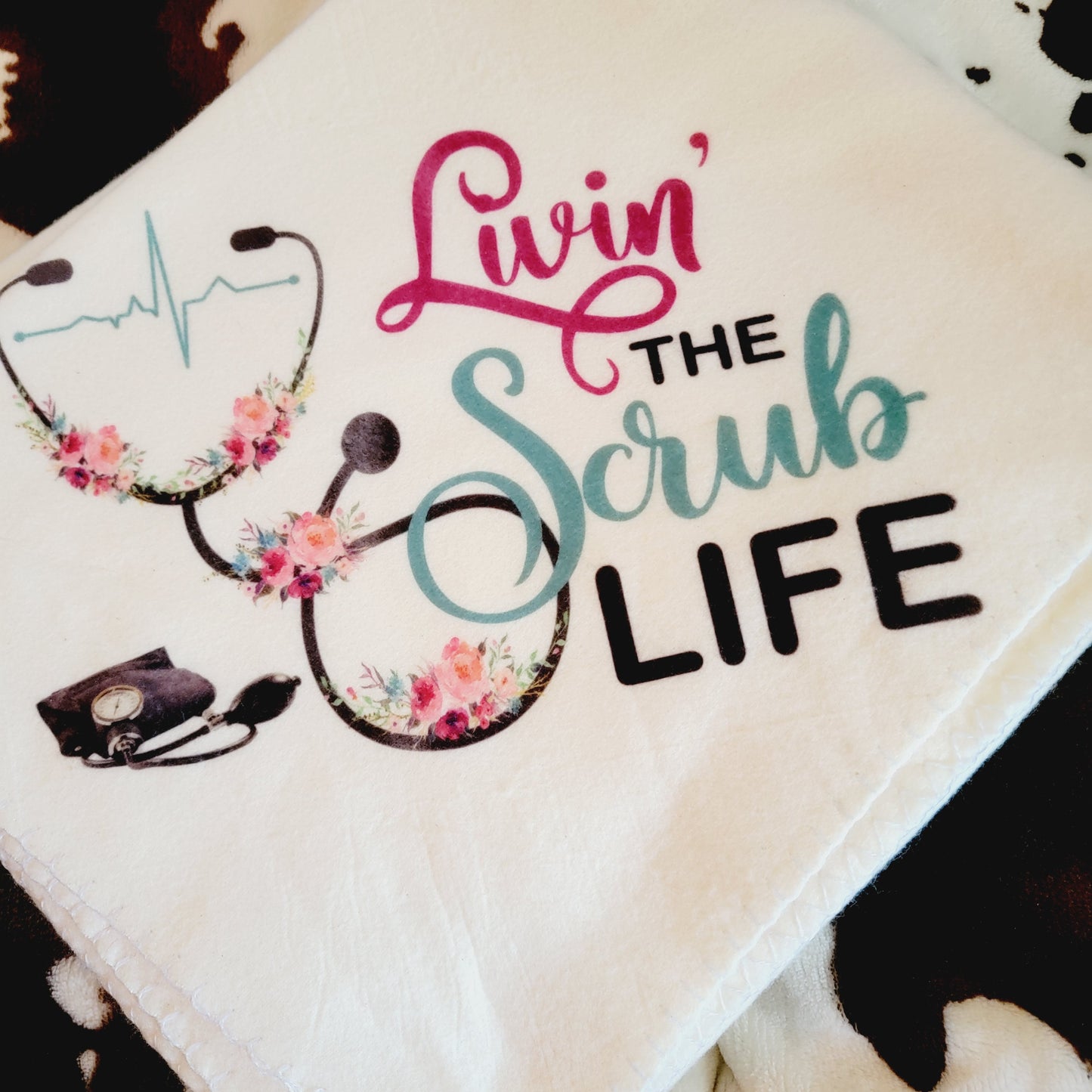 Livin The Scrub Life Fleece Throw Blanket
