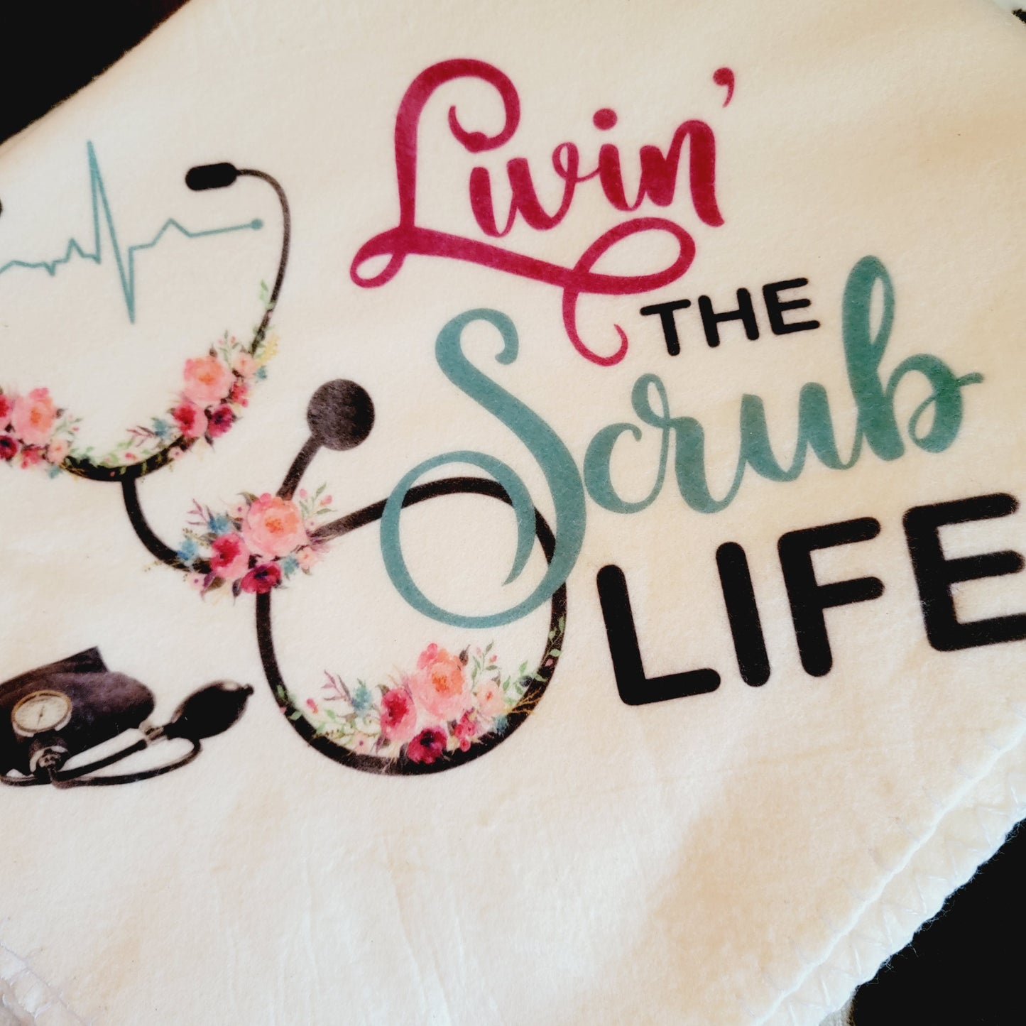 Livin The Scrub Life Fleece Throw Blanket
