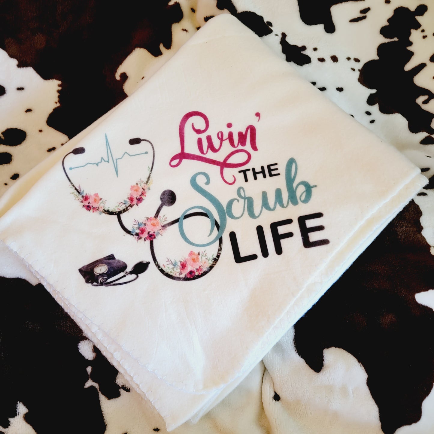 Livin The Scrub Life Fleece Throw Blanket