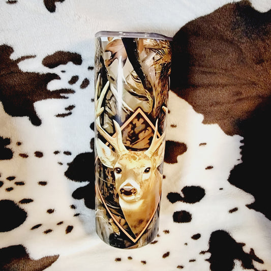 Camouflage Deer 20oz Skinny Tumbler