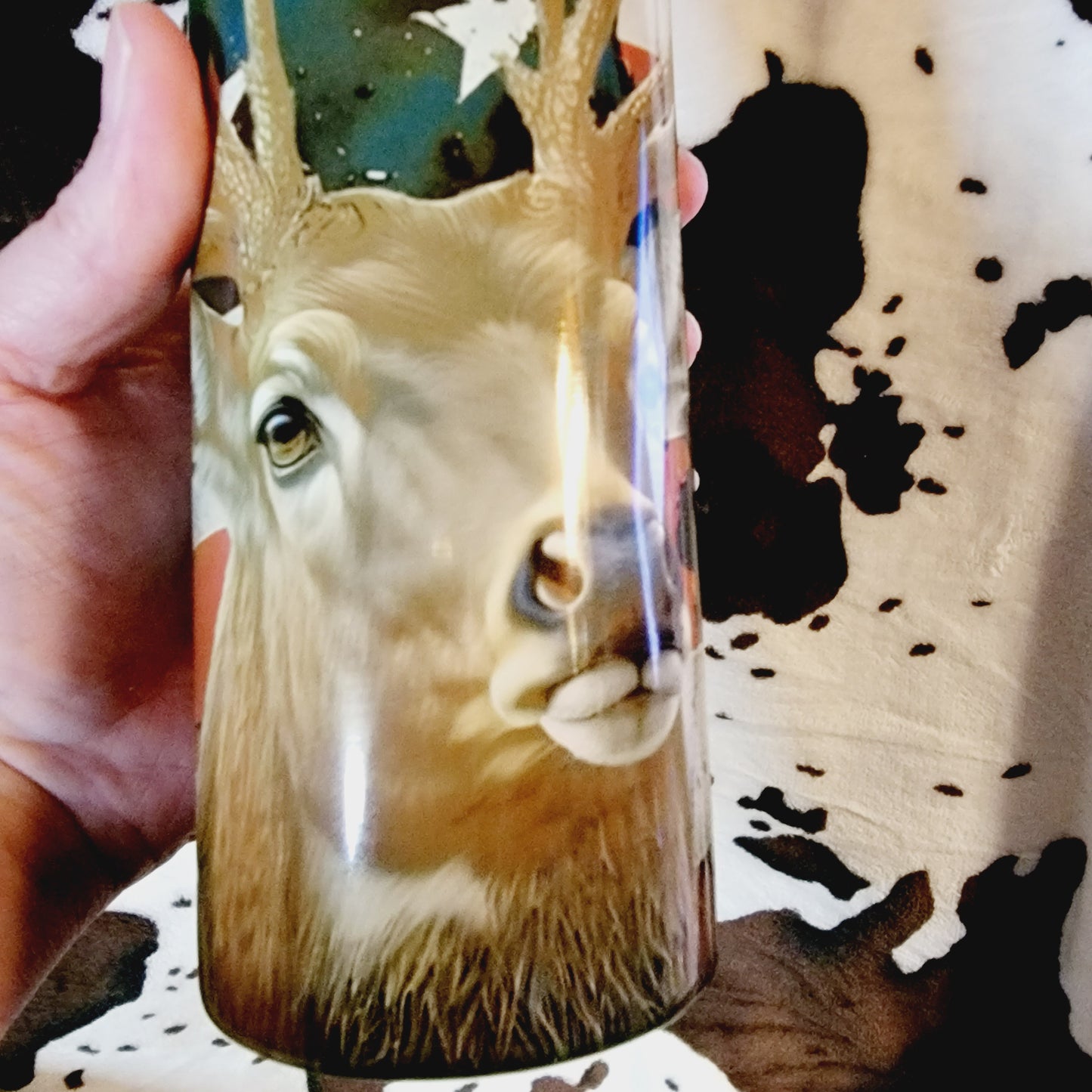 Deer USA Flag 20oz Skinny Tumbler