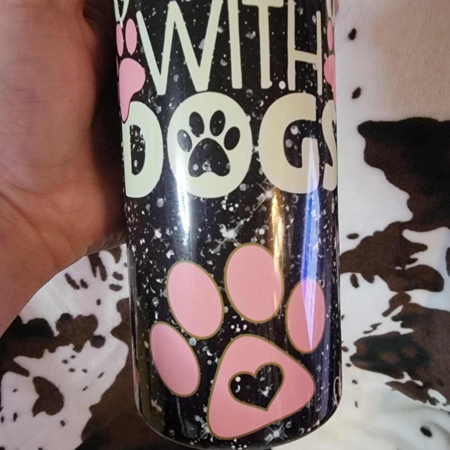 Life Is Better With Dogs Black 20oz Skinny Tumbler