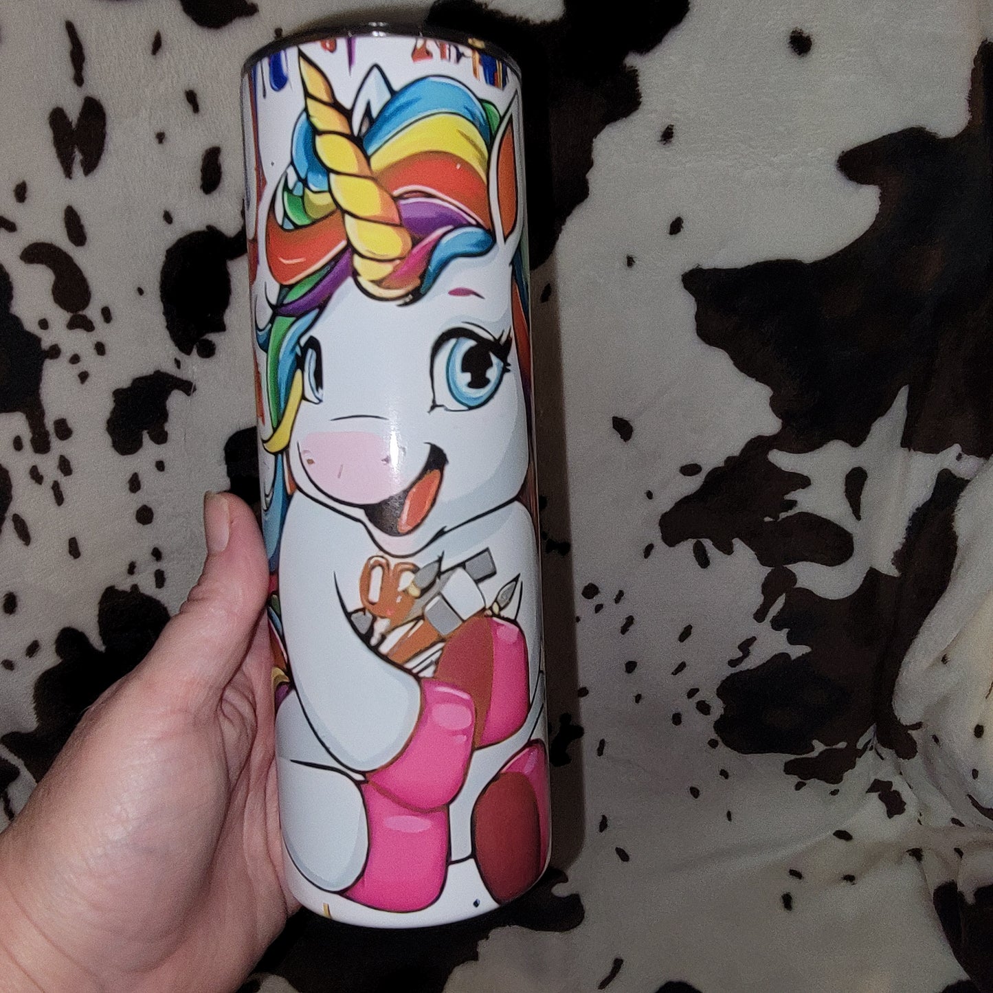 Unicorn Paint 20oz Skinny Tumbler