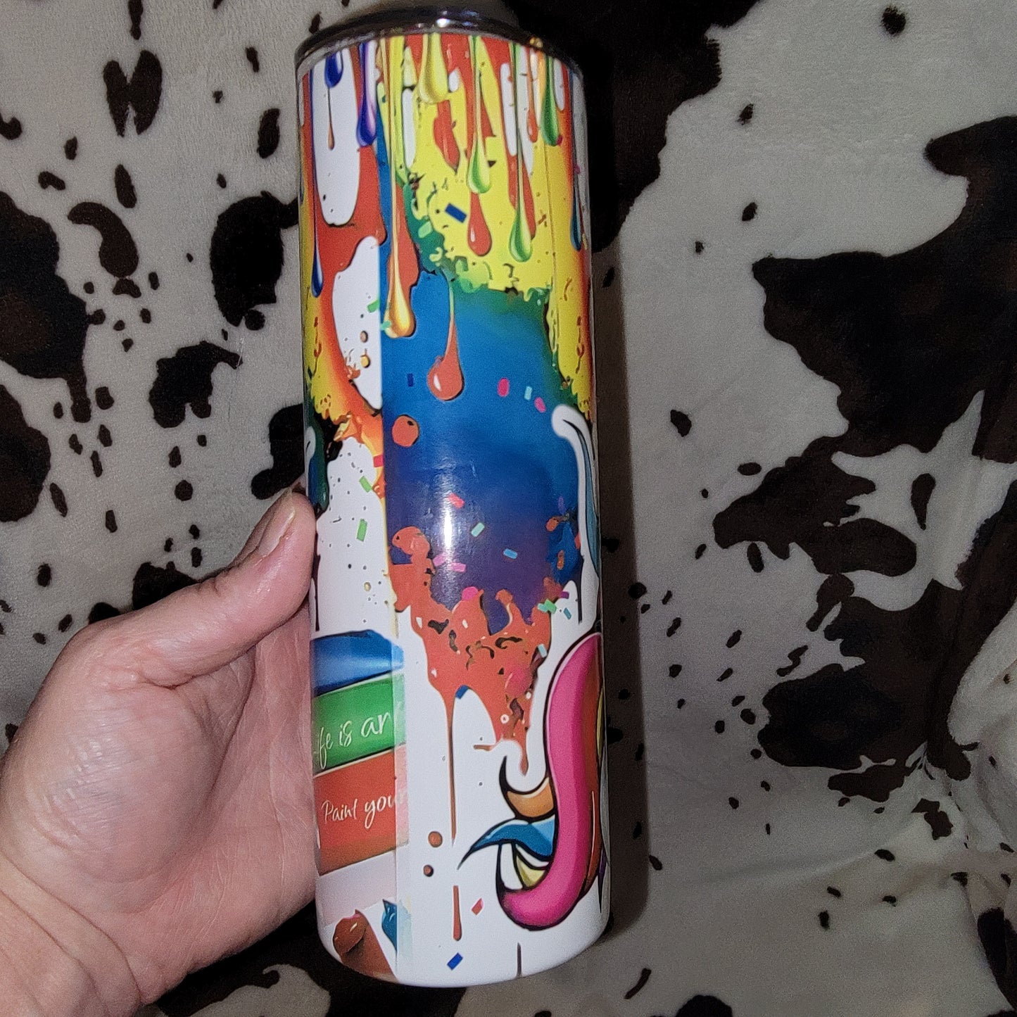 Unicorn Paint 20oz Skinny Tumbler