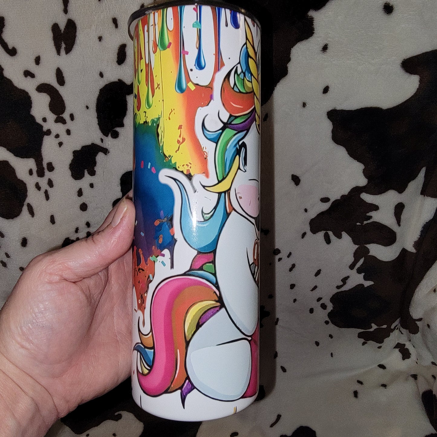 Unicorn Paint 20oz Skinny Tumbler