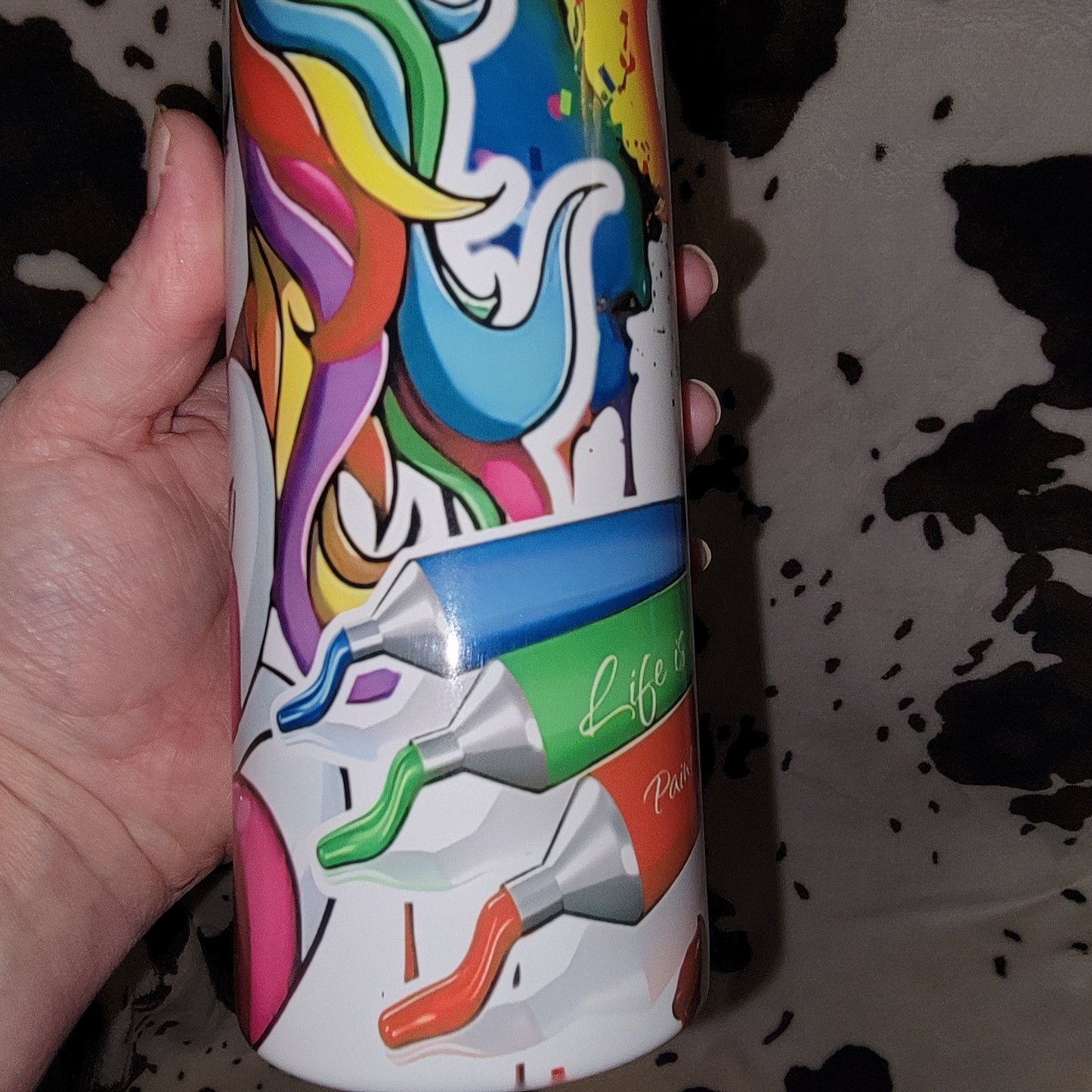 Unicorn Paint 20oz Skinny Tumbler