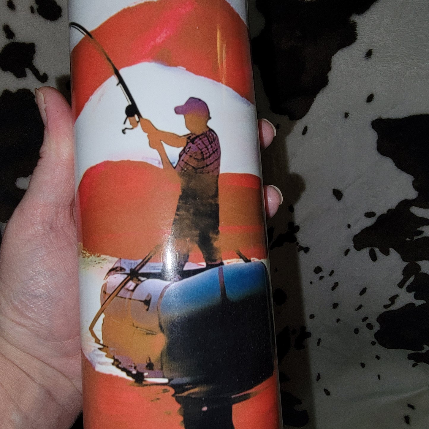 American Flag Fisherman 20oz Skinny Tumbler