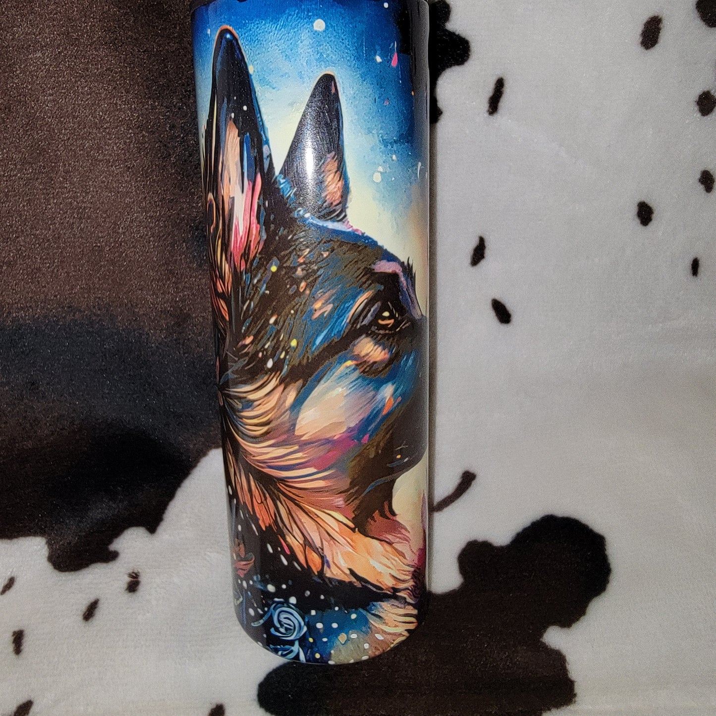 German Shepherd Watercolor 20oz Skinny Tumbler