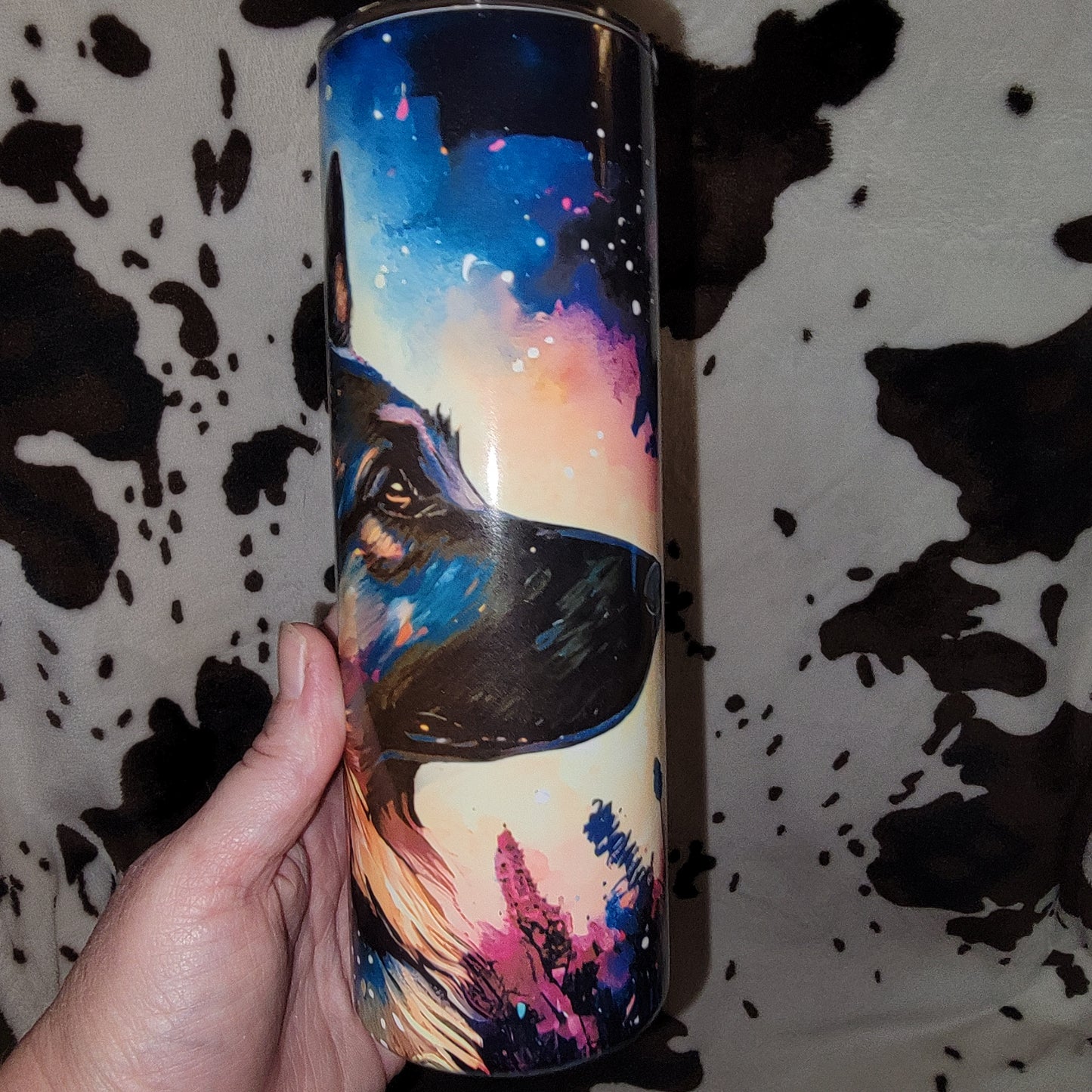 German Shepherd Watercolor 20oz Skinny Tumbler