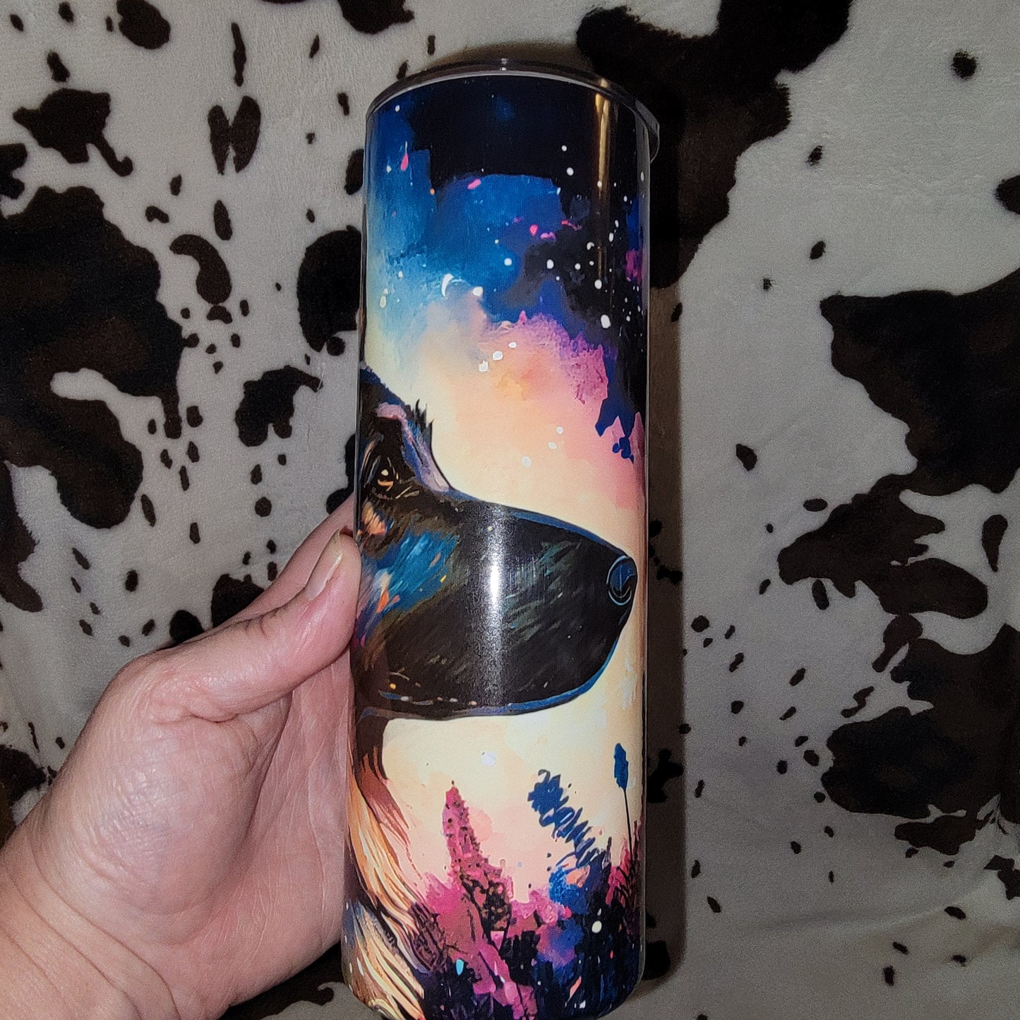 German Shepherd Watercolor 20oz Skinny Tumbler