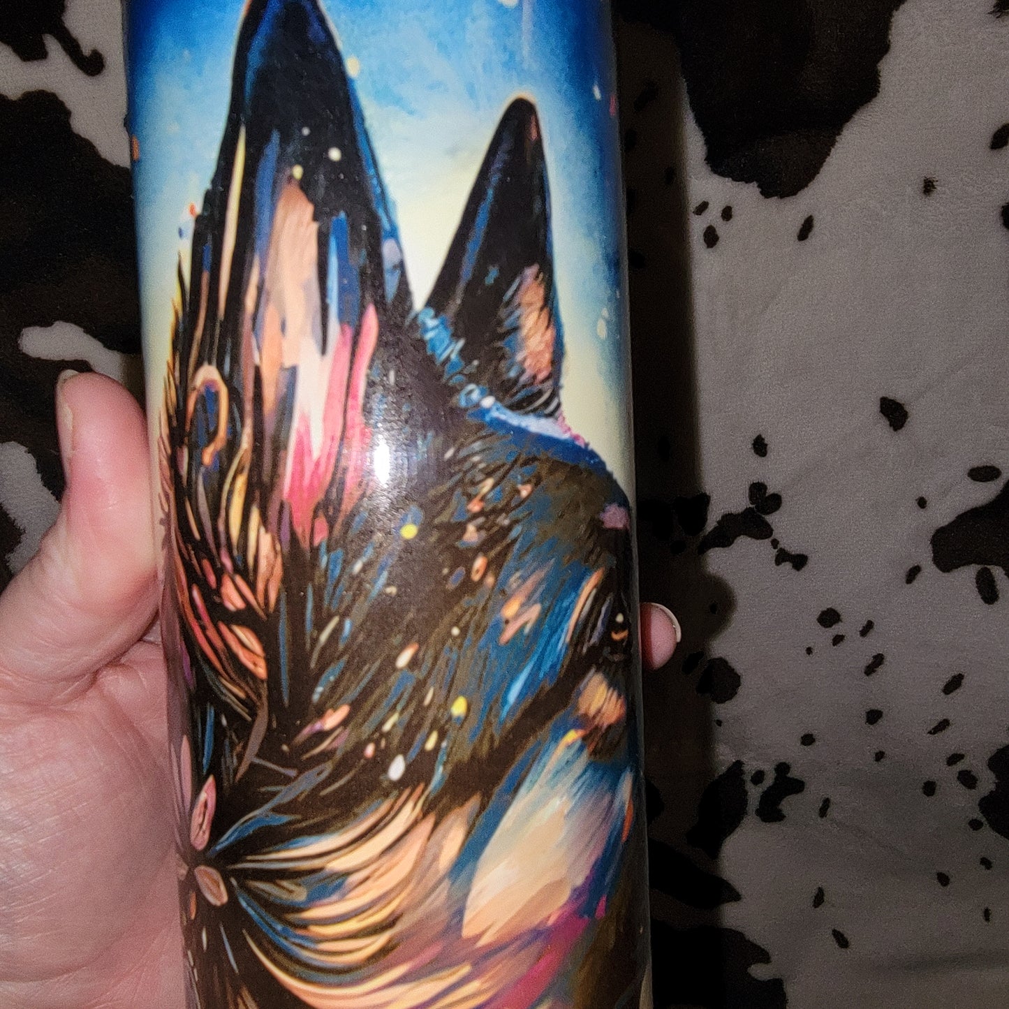 German Shepherd Watercolor 20oz Skinny Tumbler
