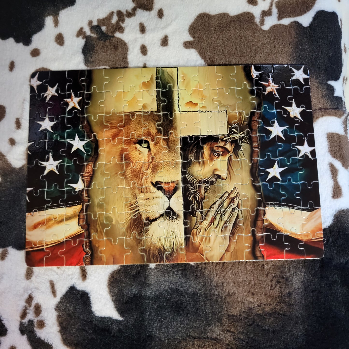 Cross Flag Lion Handmade Jigsaw Puzzle