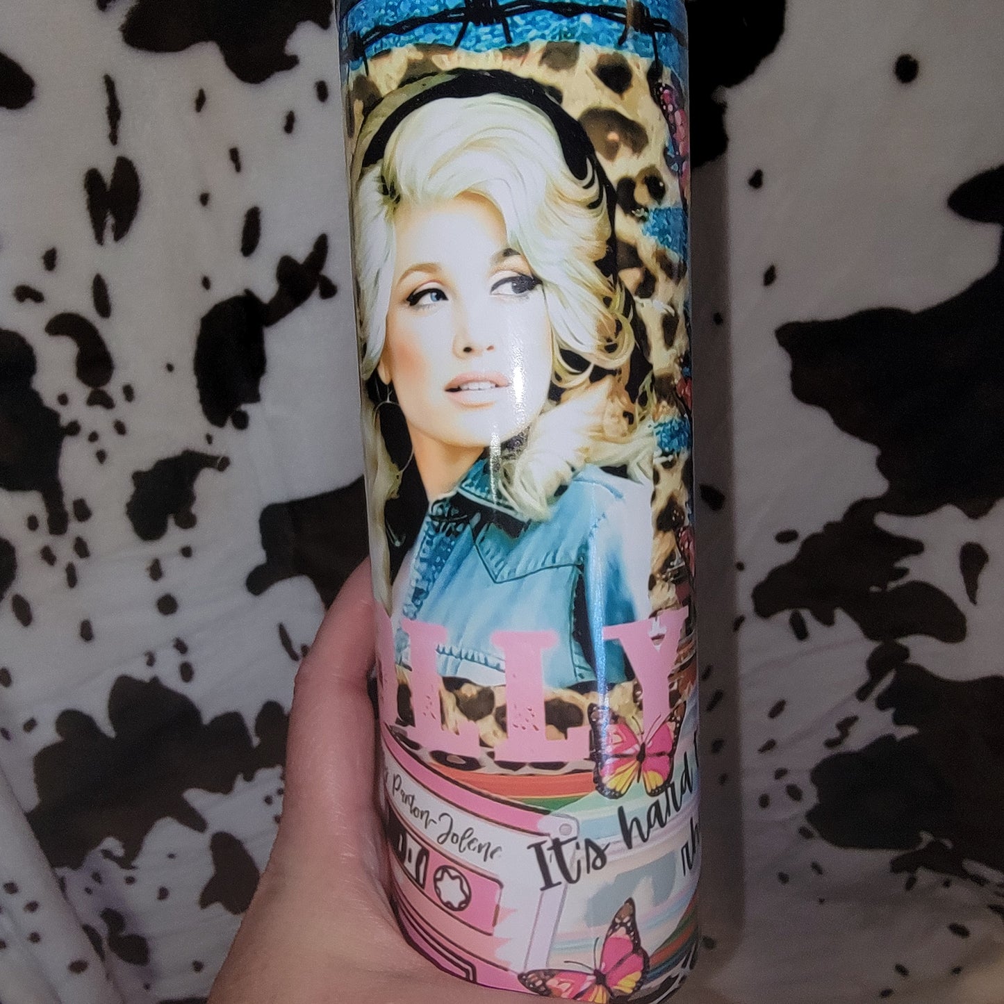 Dolly Parton Collage Country Music Custom 20oz Skinny Tumbler