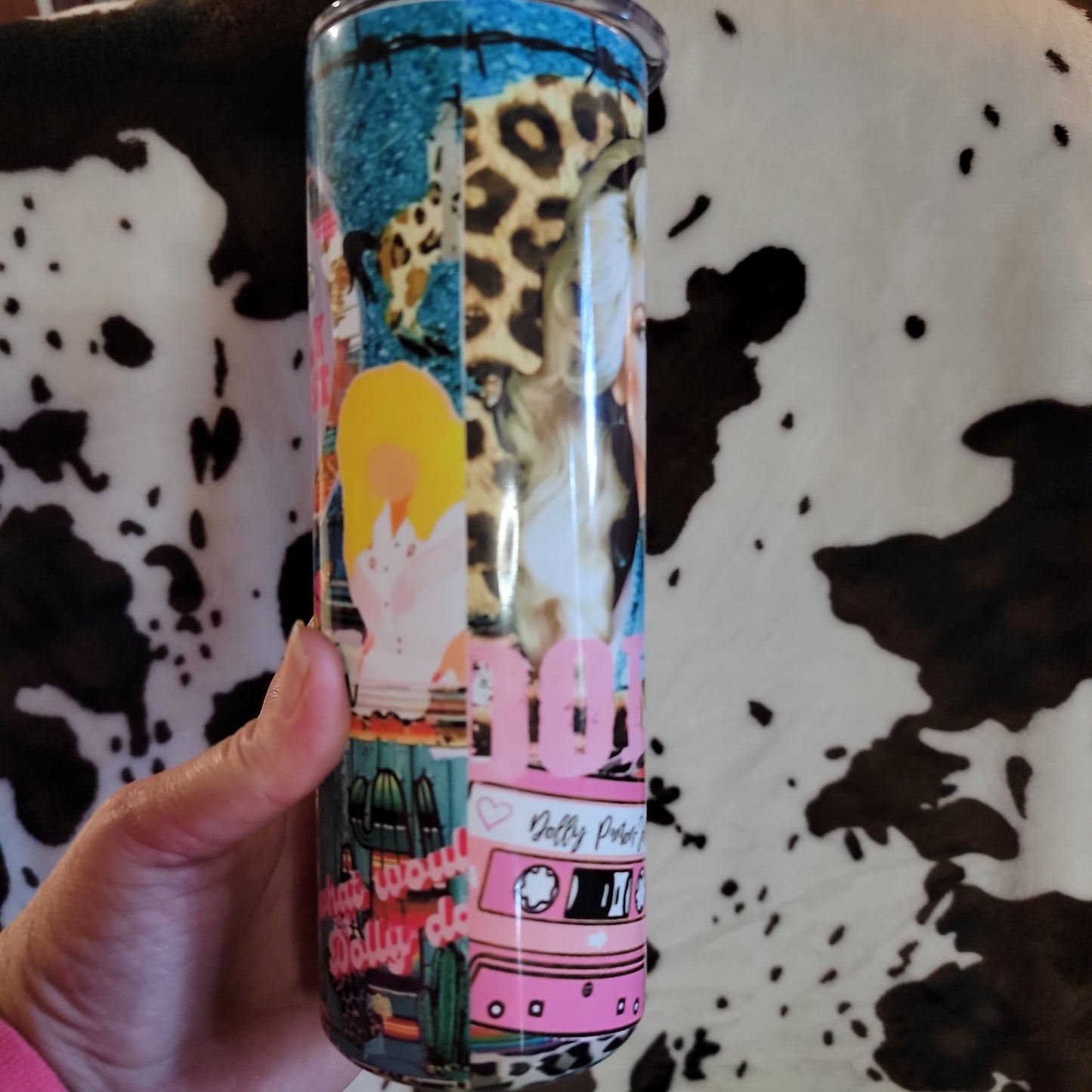 Dolly Parton Collage Country Music Custom 20oz Skinny Tumbler