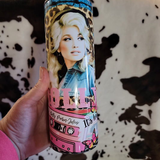 Dolly Parton Collage Country Music Custom 20oz Skinny Tumbler