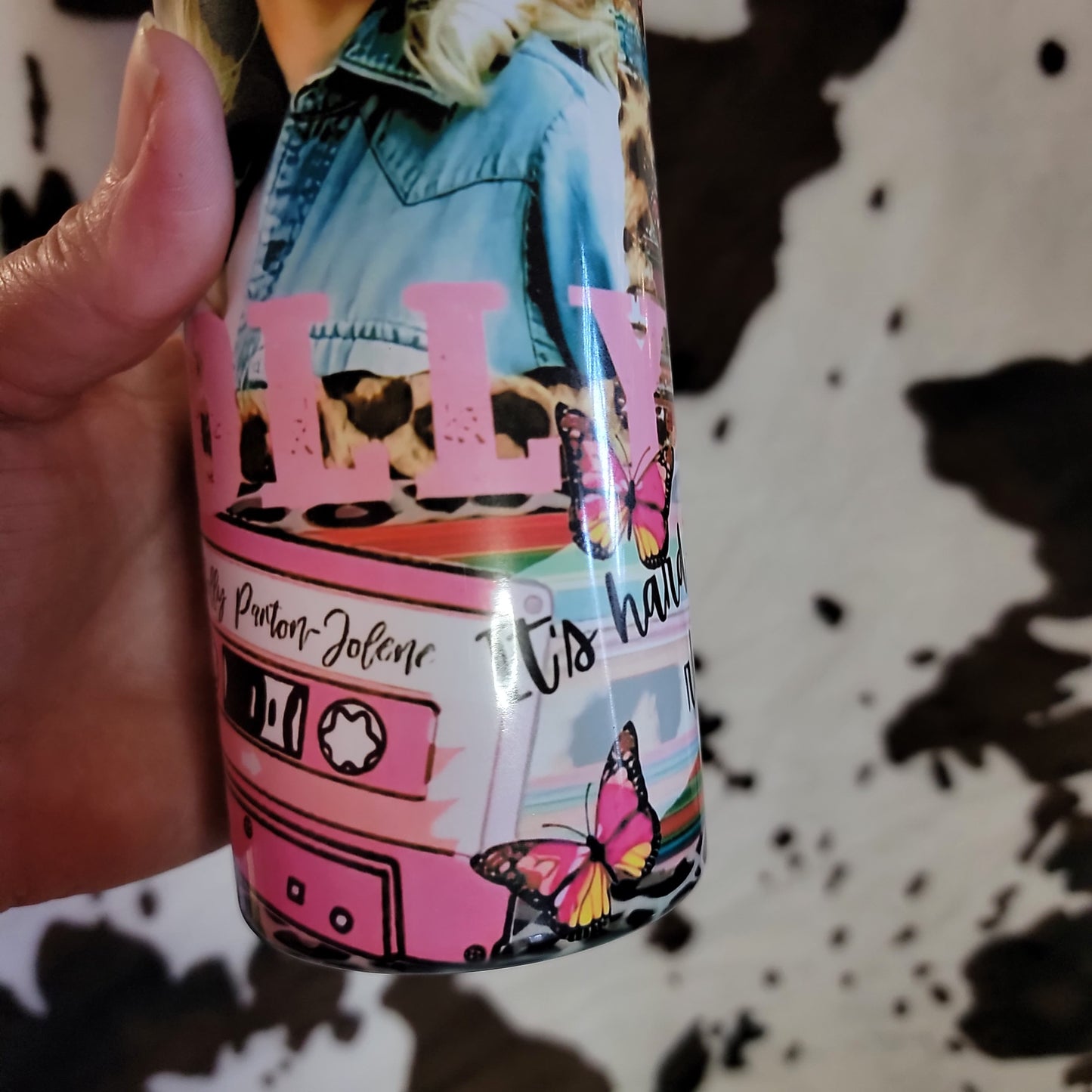 Dolly Parton Collage Country Music Custom 20oz Skinny Tumbler
