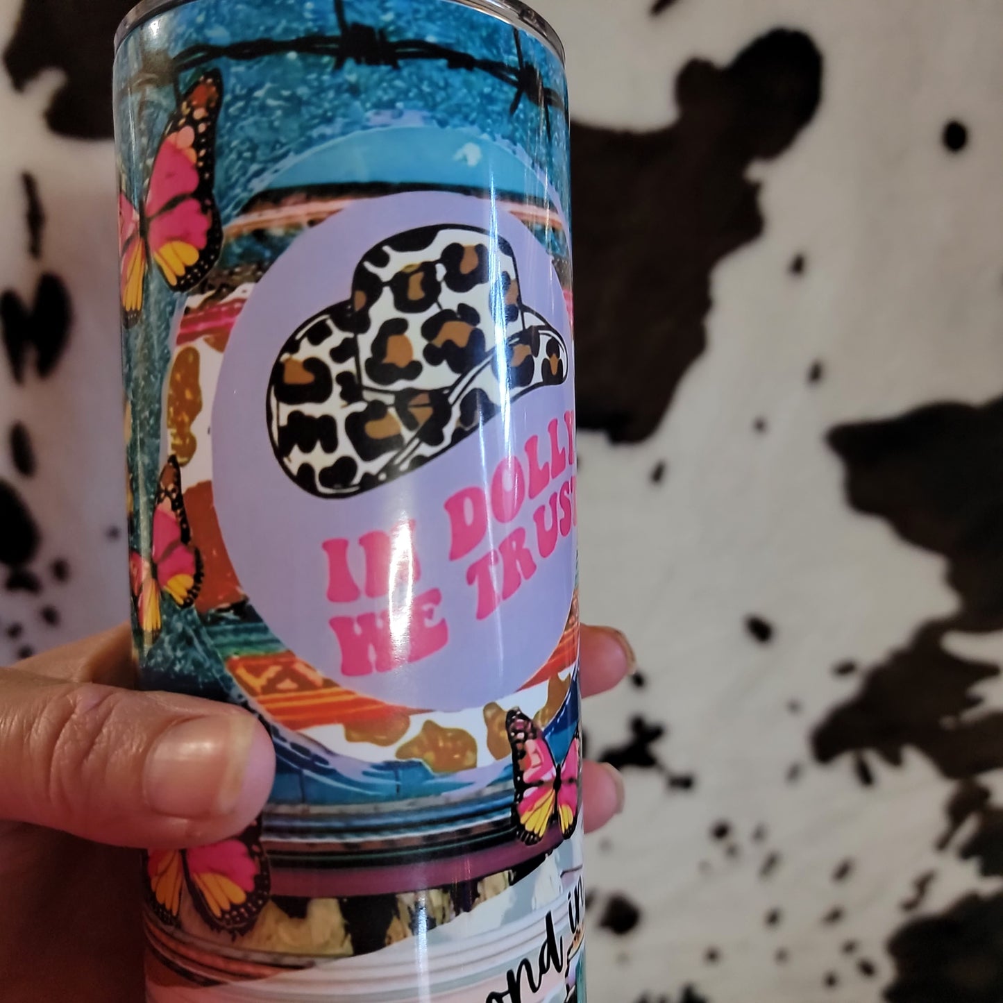 Dolly Parton Collage Country Music Custom 20oz Skinny Tumbler