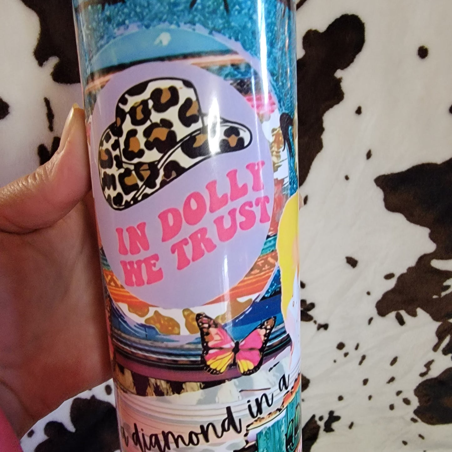 Dolly Parton Collage Country Music Custom 20oz Skinny Tumbler