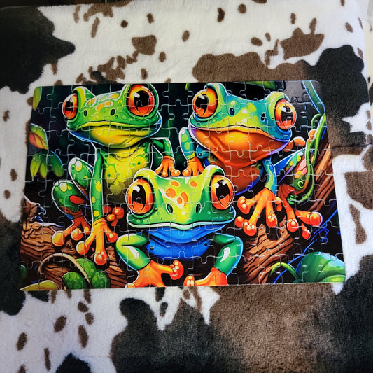 Tree Frogs 120 PC Handmade Jigsaw Puzzle