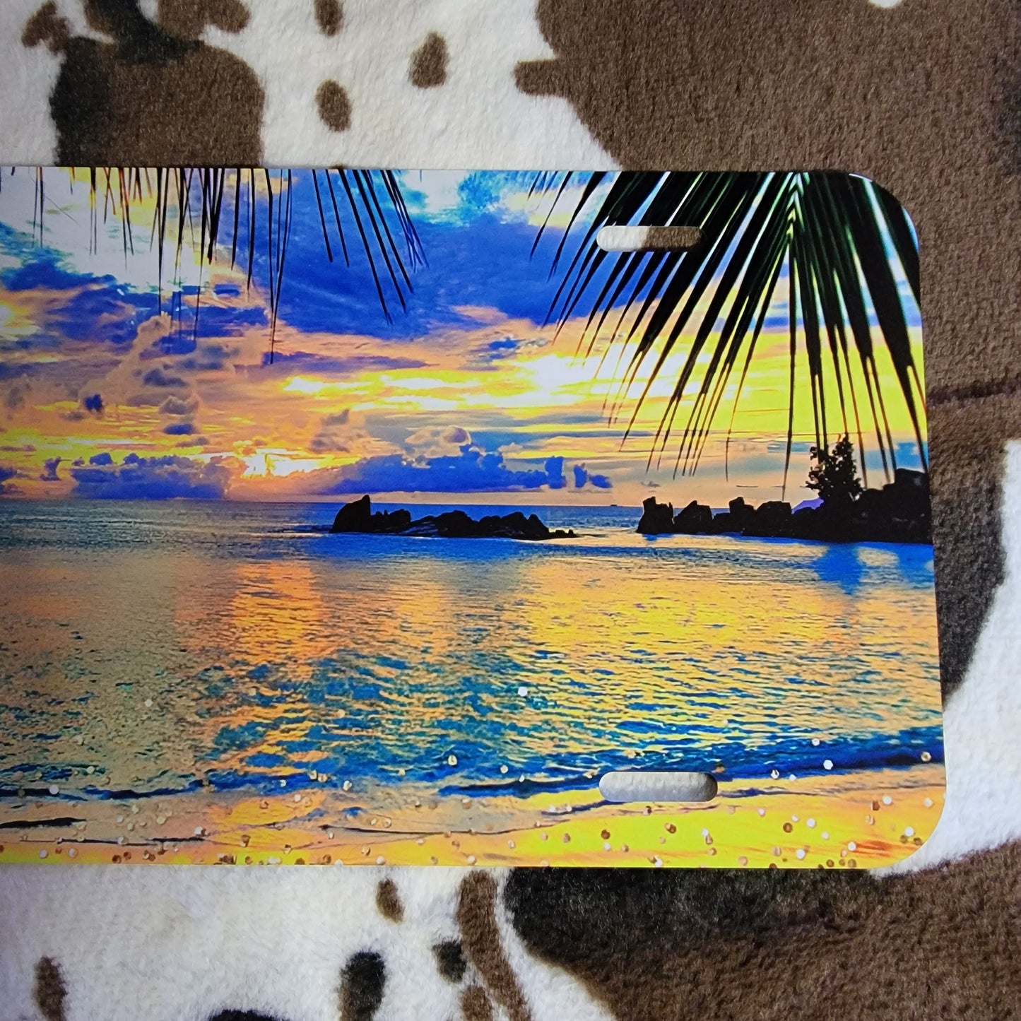 Beach Sunset Car Tag License Plate