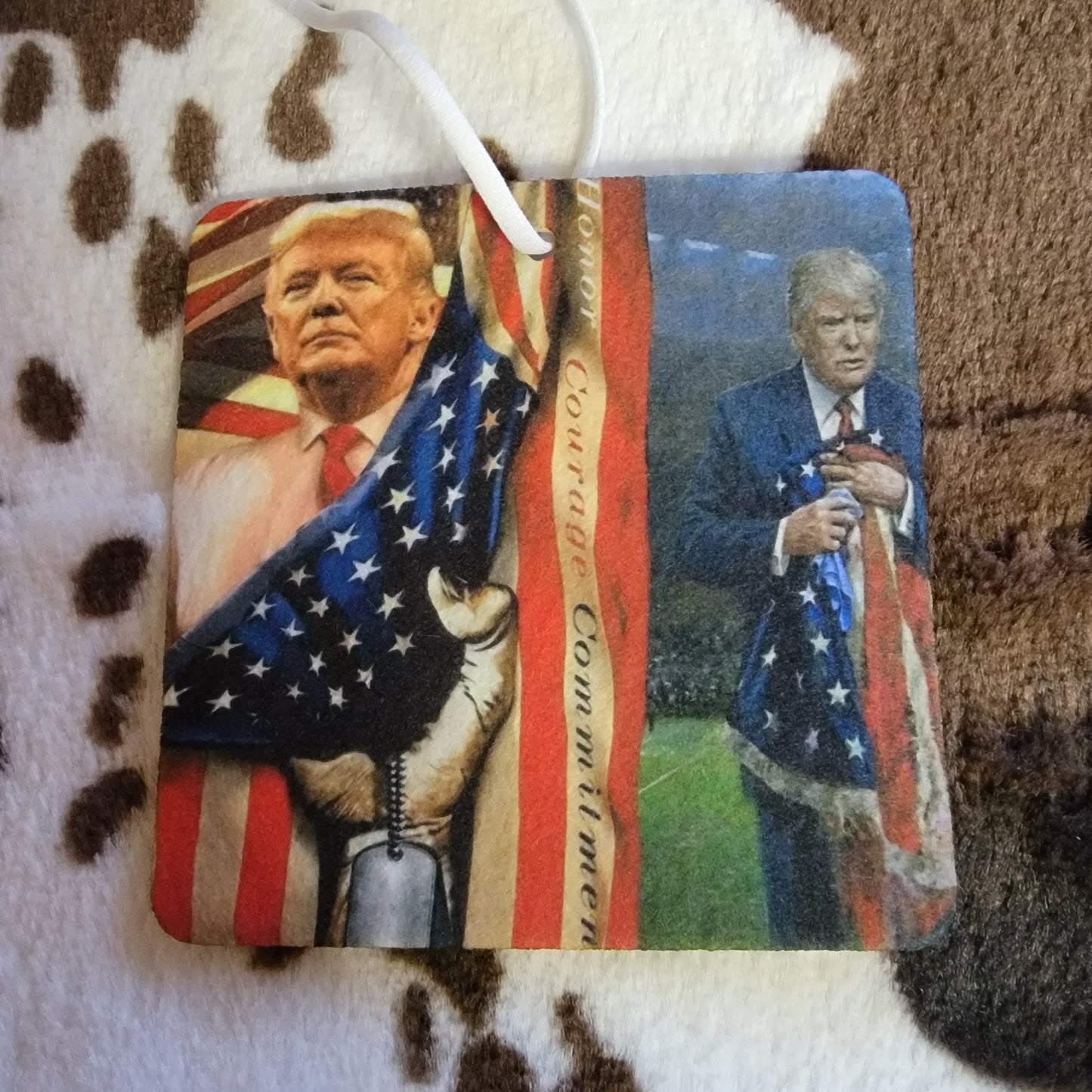 Trump USA Flag Unscented Car Air Freshener