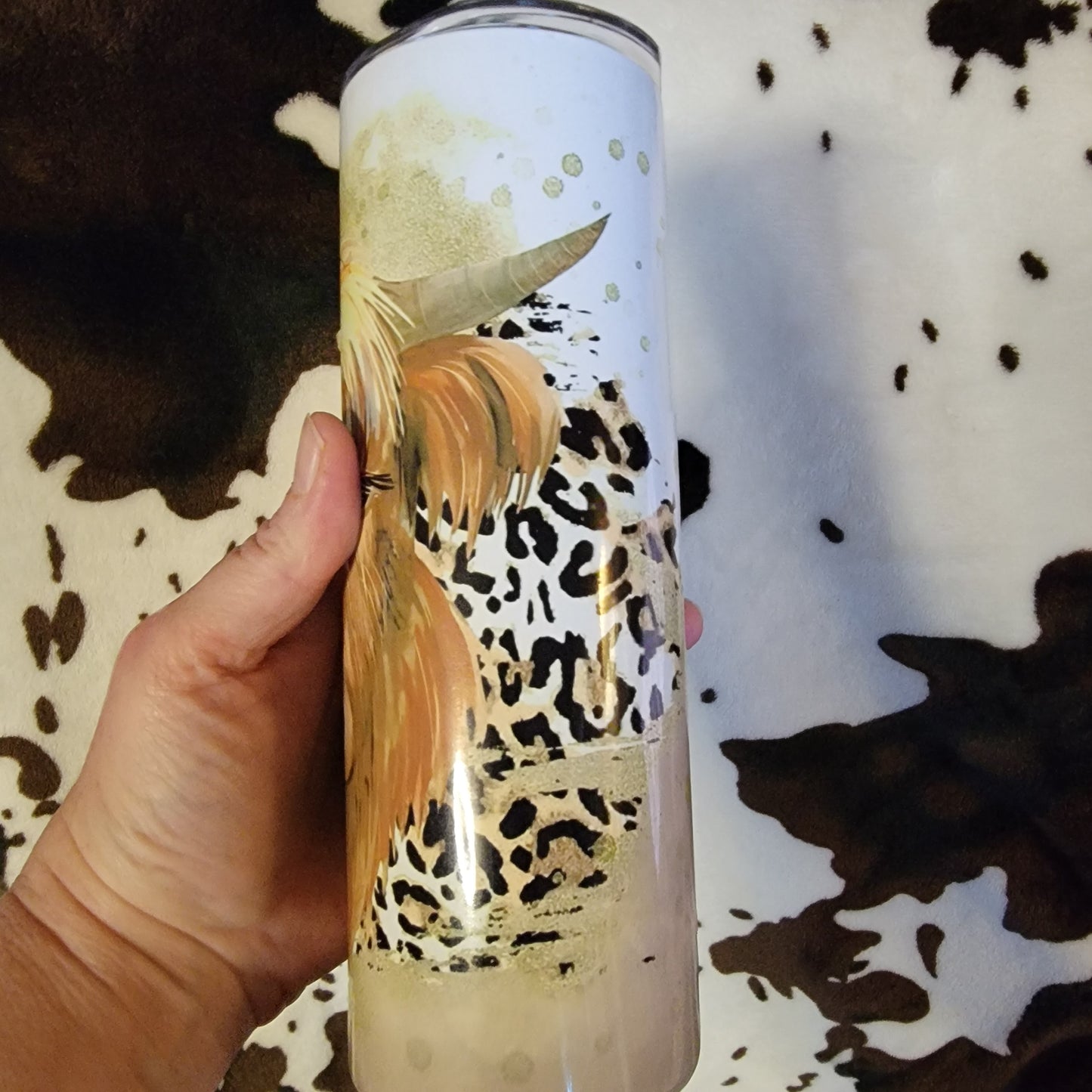 Highland Cow Animal Print 20oz Skinny Tumbler