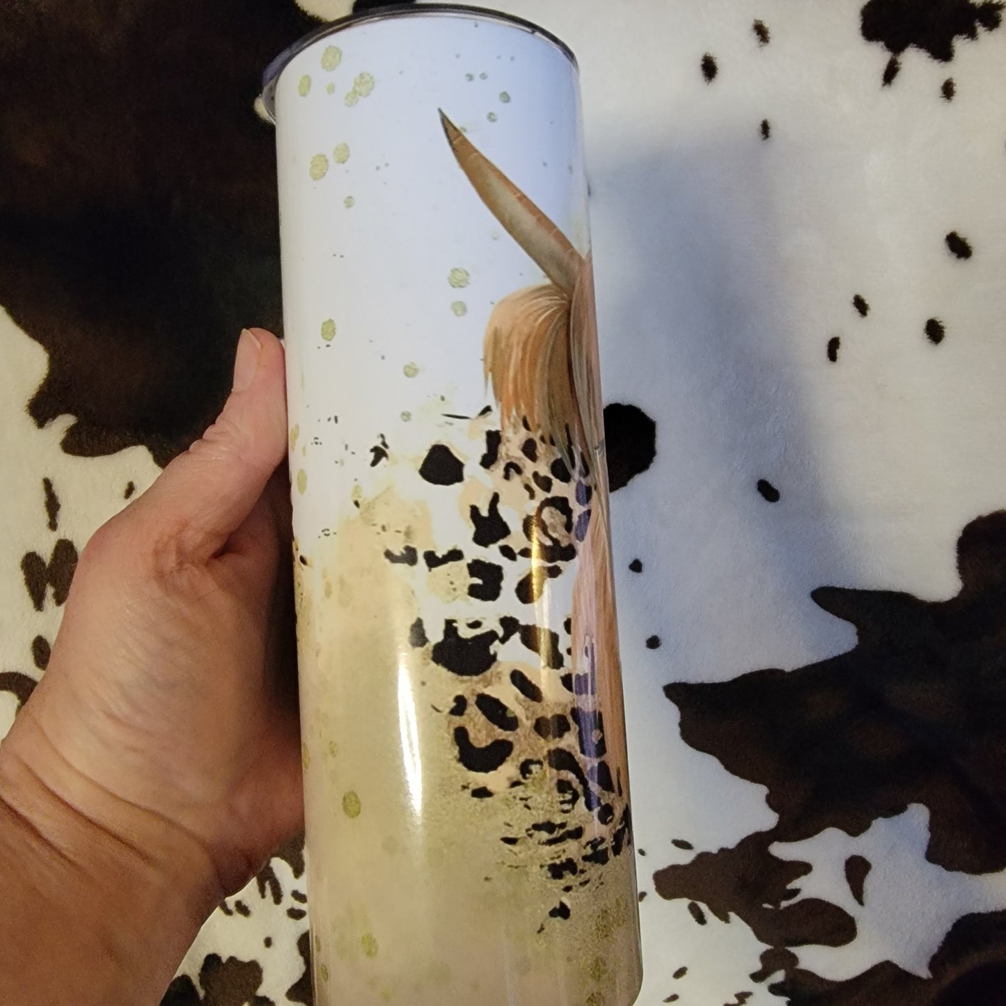 Highland Cow Animal Print 20oz Skinny Tumbler