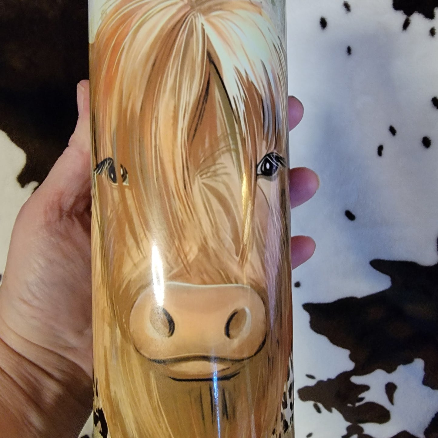 Highland Cow Animal Print 20oz Skinny Tumbler