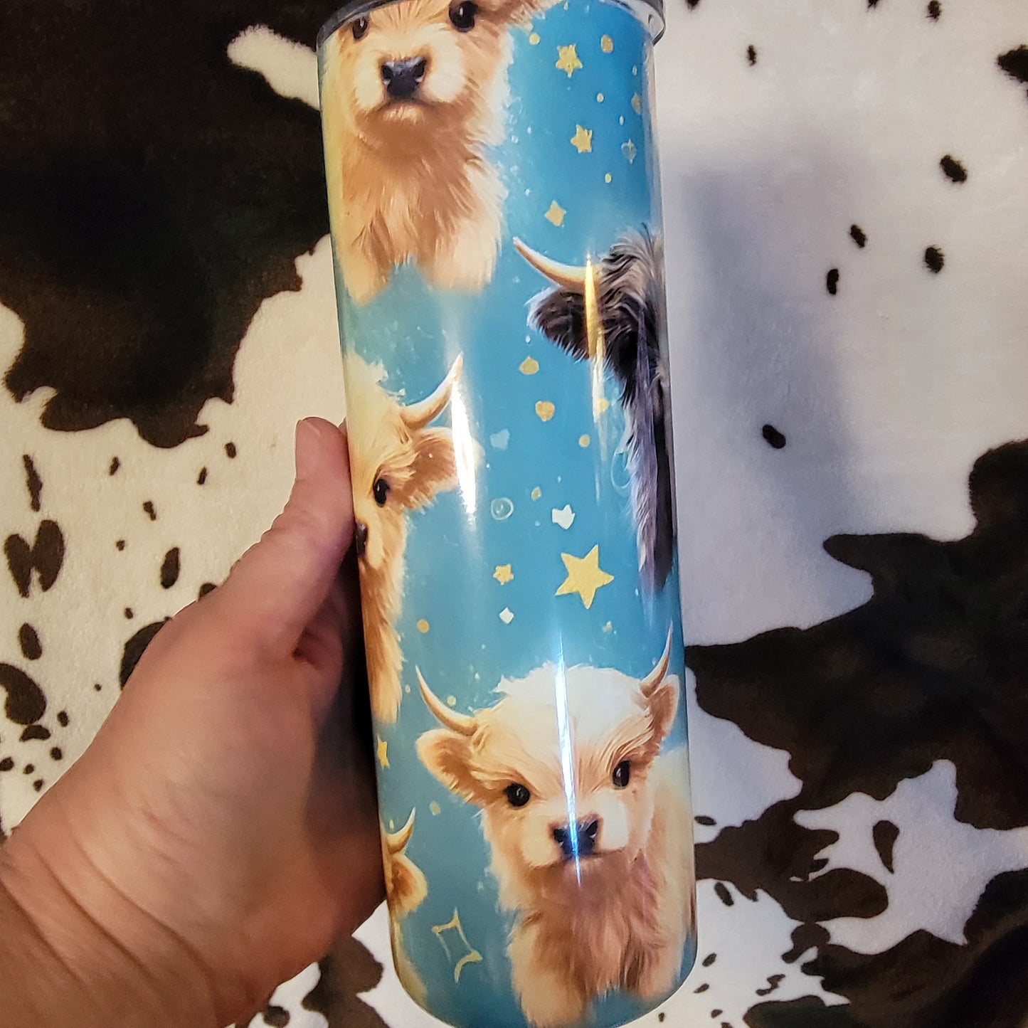 Baby Highland Cow Green 20oz Skinny Tumbler