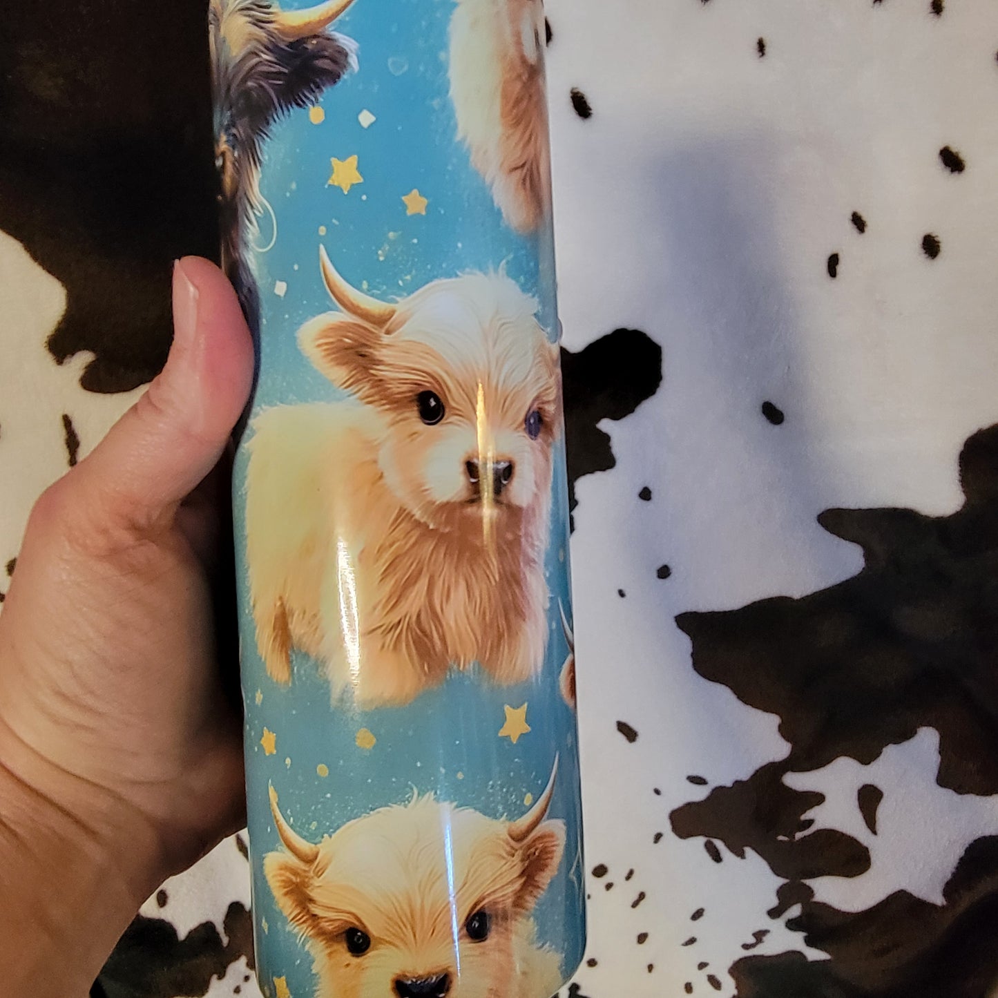 Baby Highland Cow Green 20oz Skinny Tumbler