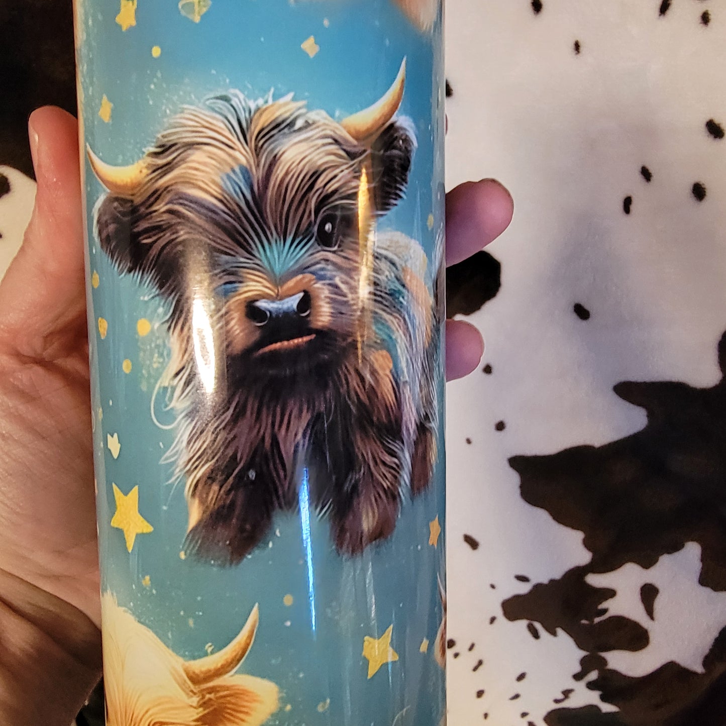 Baby Highland Cow Green 20oz Skinny Tumbler