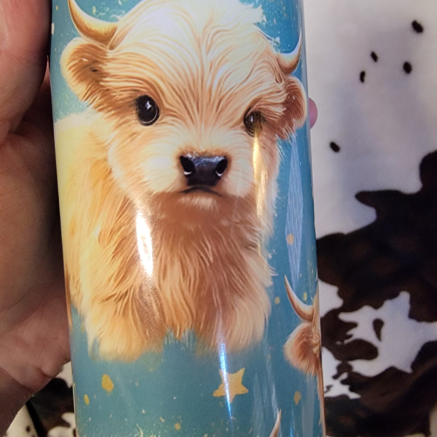 Baby Highland Cow Green 20oz Skinny Tumbler