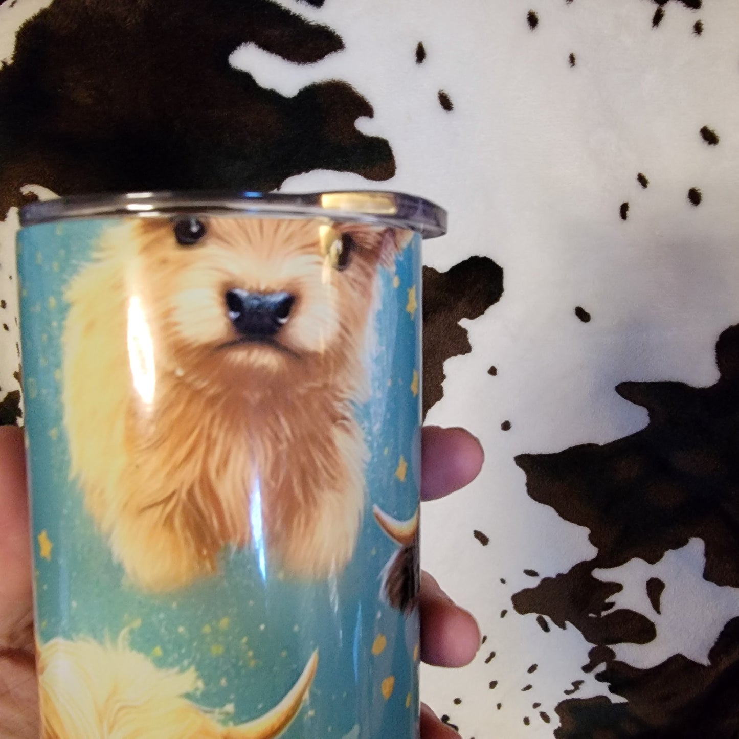 Baby Highland Cow Green 20oz Skinny Tumbler