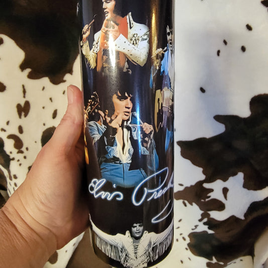 Elvis Presley Black 20oz Skinny Tumbler