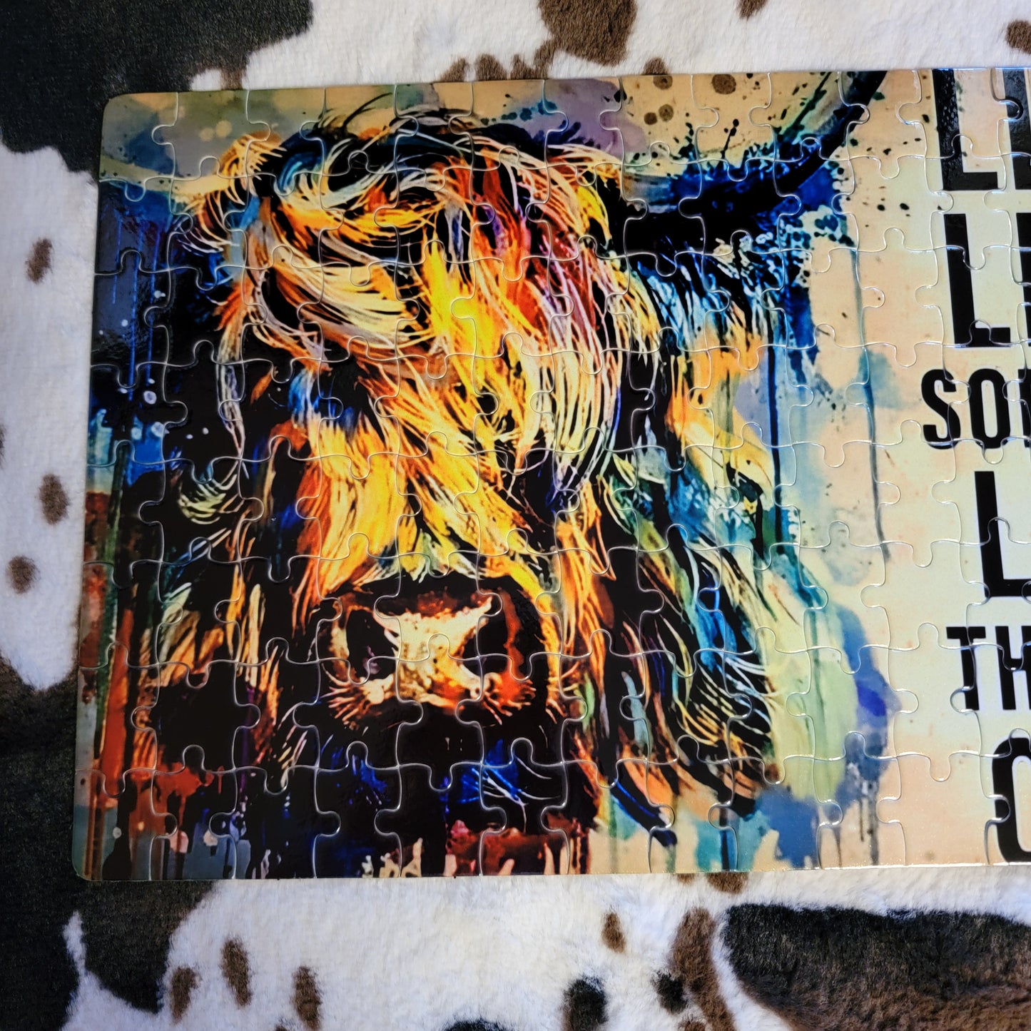 Highland Cow Live Like 120 Piece Handmade Jigsaw Puzzle