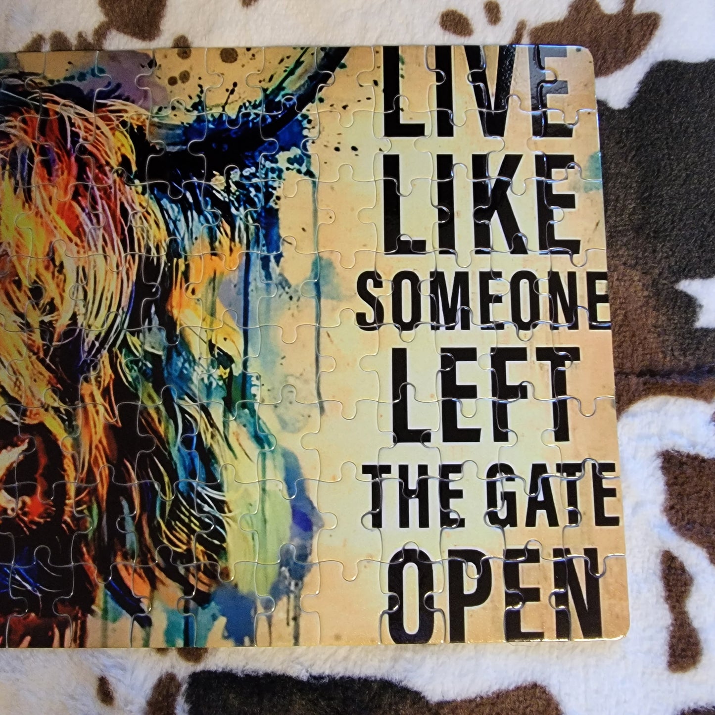 Highland Cow Live Like 120 Piece Handmade Jigsaw Puzzle