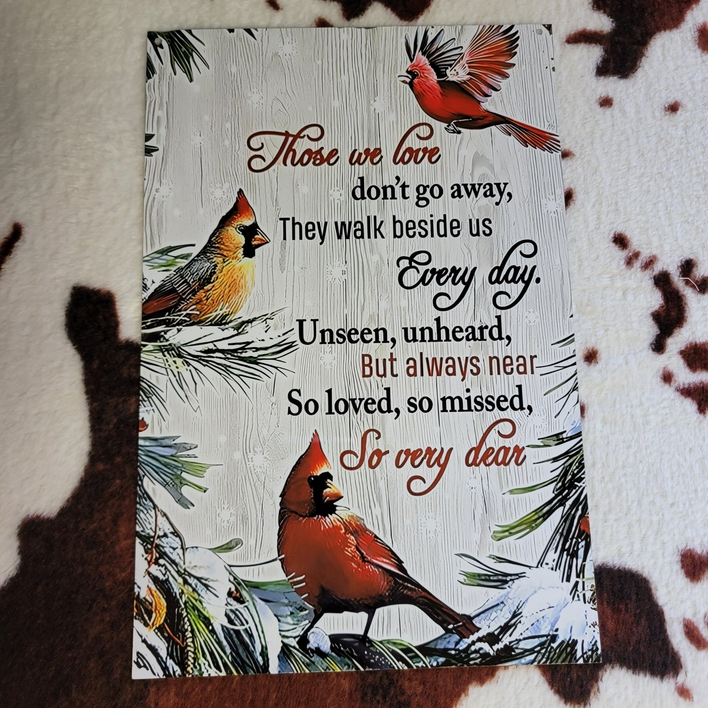 Cardinal Memorial Metal Sign