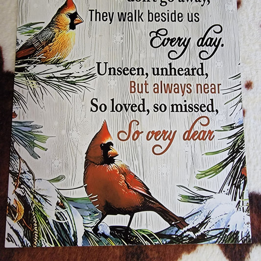 Cardinal Memorial Metal Sign