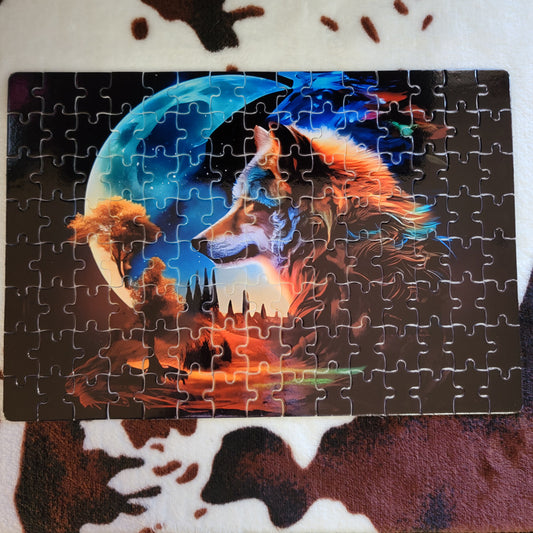 Wolf Moon 120 PC Handmade Jigsaw Puzzle