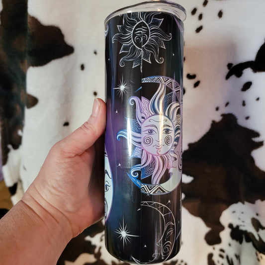 Celestial Moon Stars Custom 20oz Skinny Tumbler