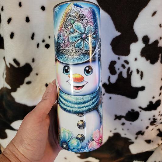 Cowboy Snowman 20oz Skinny Tumbler