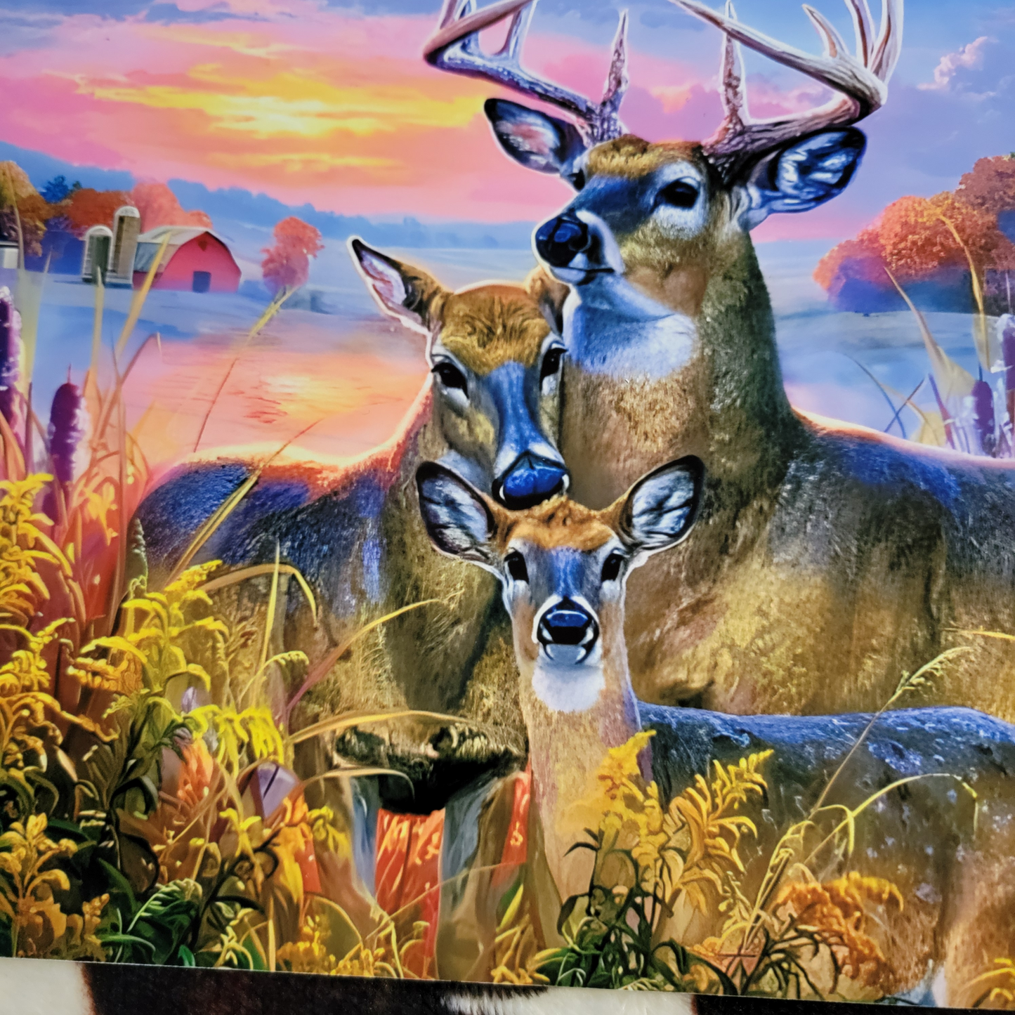 Deer Sunset Metal Sign
