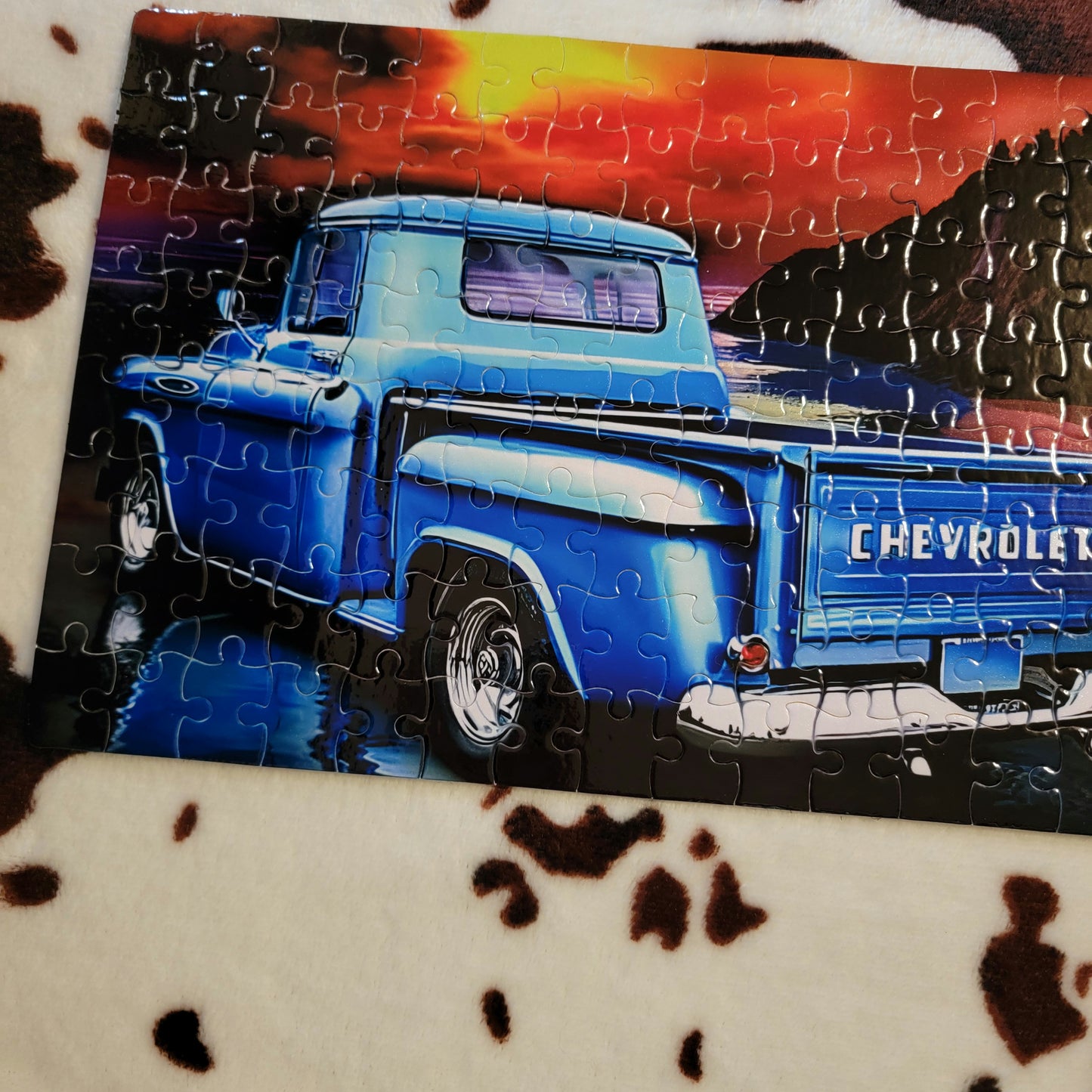 Old Blue Truck 120 PC Handmade Jigsaw Puzzle
