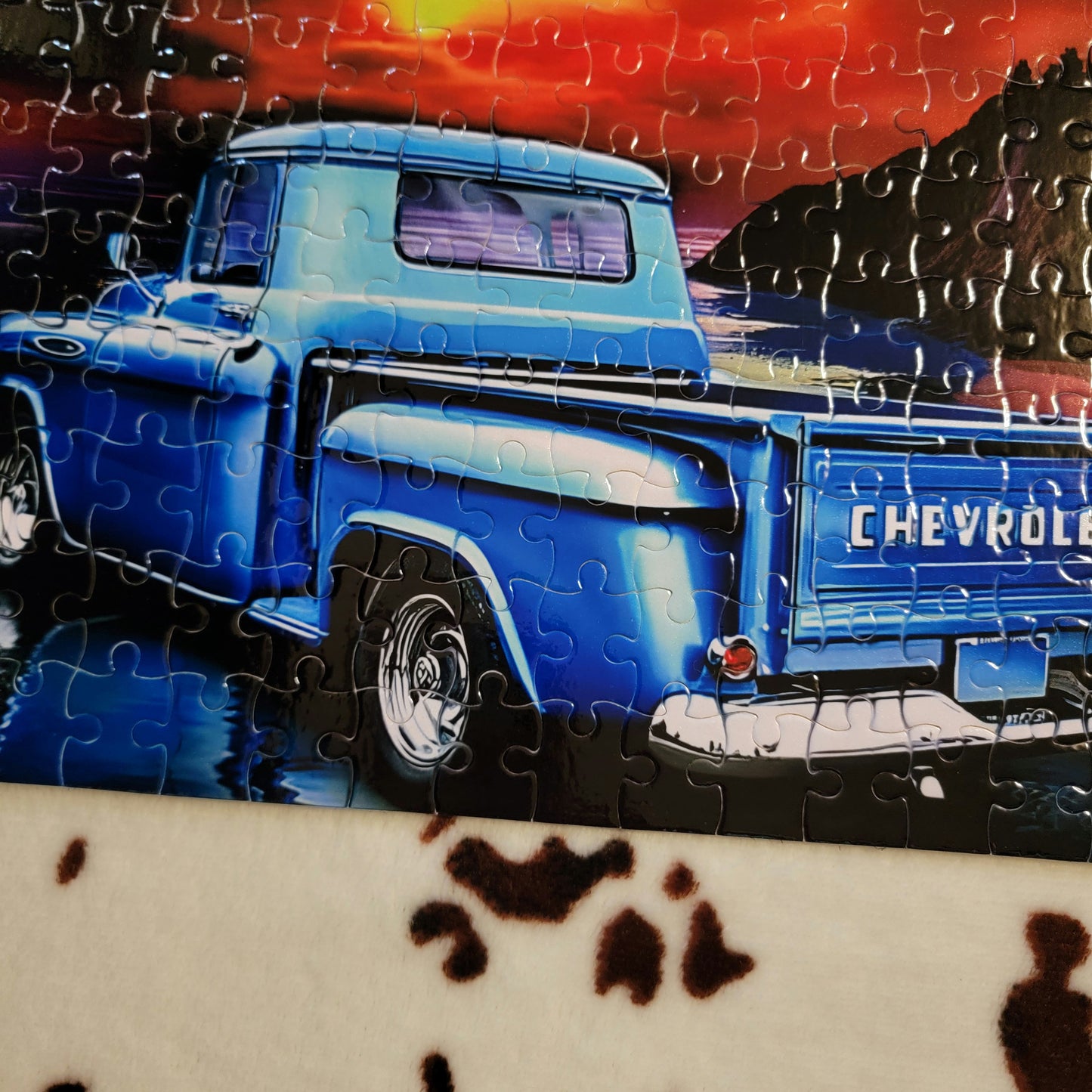 Old Blue Truck 120 PC Handmade Jigsaw Puzzle