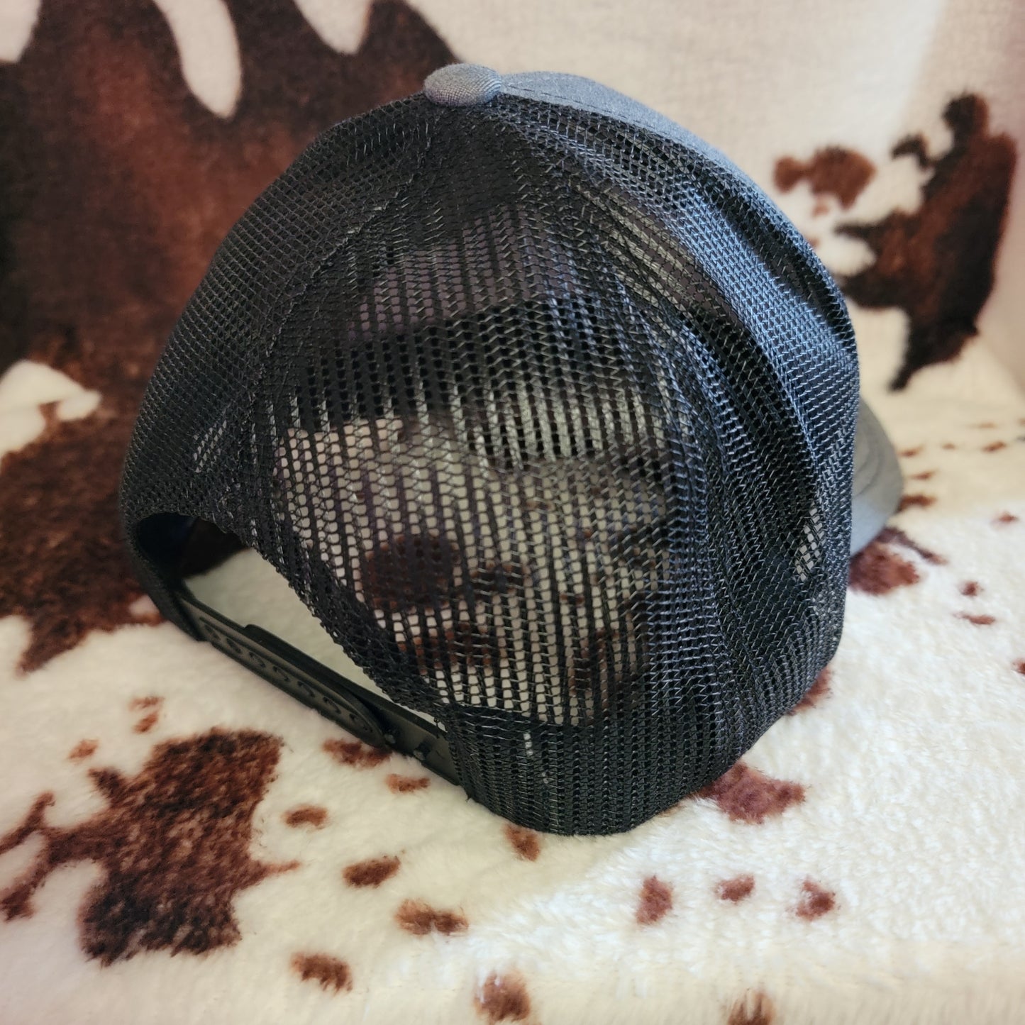 Mens USA Flag Gray Trucker Hat