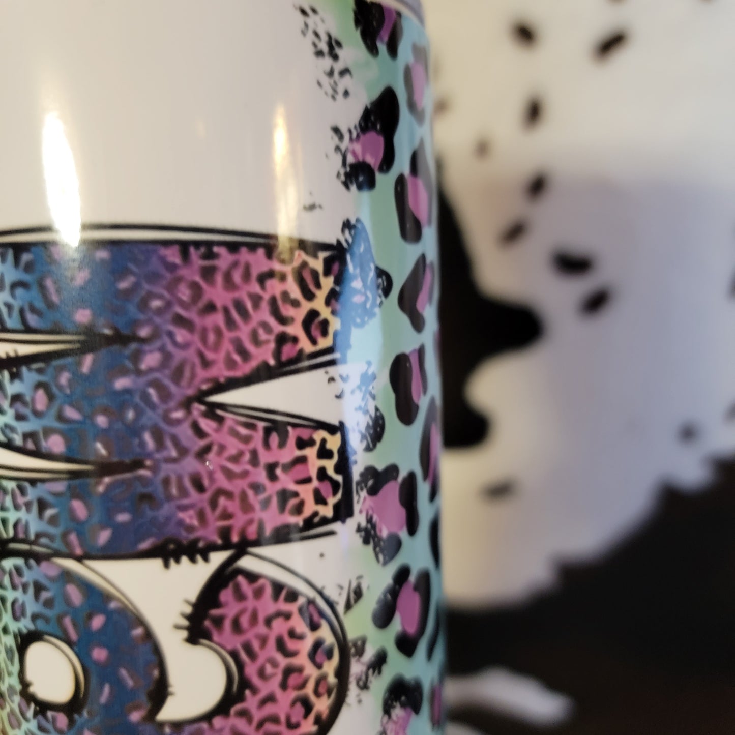 Mama Purple Animal Print Custom 20oz Skinny Tumbler