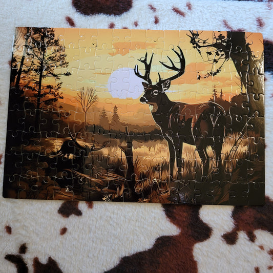 Deer Wilderness 120 PC Handmade Jigsaw Puzzle